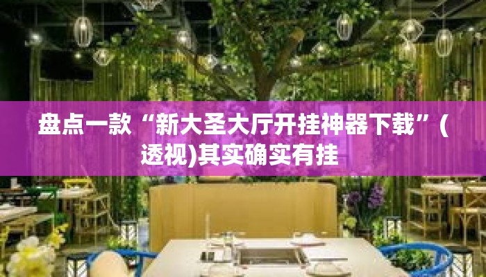 盘点一款“新大圣大厅开挂神器下载”(透视)其实确实有挂 