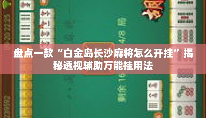 盘点一款“白金岛长沙麻将怎么开挂”揭秘透视辅助万能挂用法