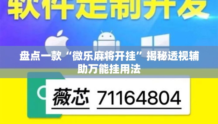 盘点一款“微乐麻将开挂”揭秘透视辅助万能挂用法