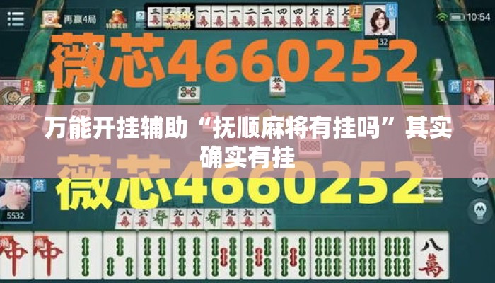 万能开挂辅助“抚顺麻将有挂吗	”其实确实有挂