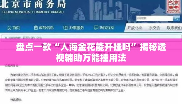 盘点一款“人海金花能开挂吗	”揭秘透视辅助万能挂用法