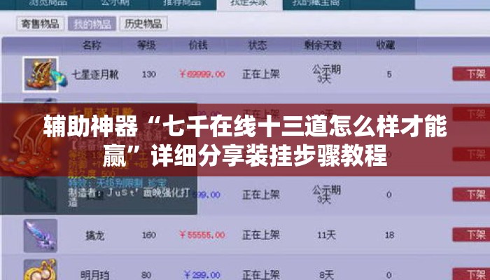 辅助神器“七千在线十三道怎么样才能赢”详细分享装挂步骤教程