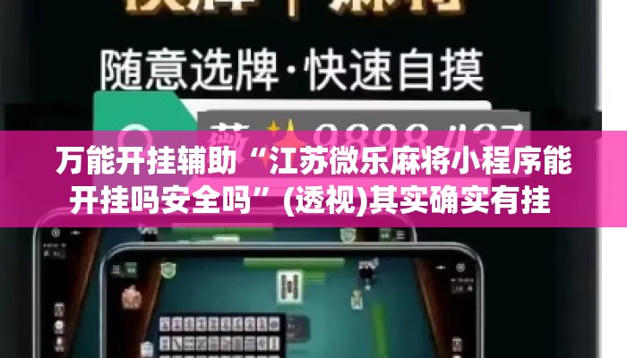 万能开挂辅助“江苏微乐麻将小程序能开挂吗安全吗”(透视)其实确实有挂 