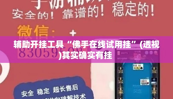 辅助开挂工具“佛手在线试用挂”(透视)其实确实有挂 