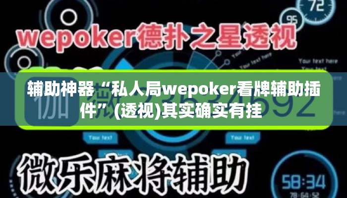 辅助神器“私人局wepoker看牌辅助插件”(透视)其实确实有挂 