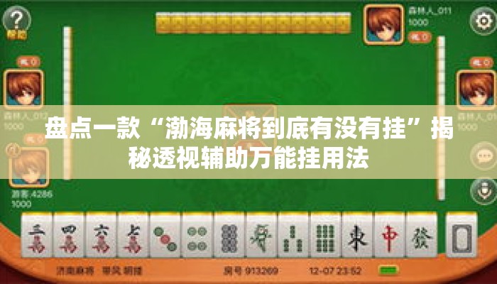盘点一款“渤海麻将到底有没有挂	”揭秘透视辅助万能挂用法