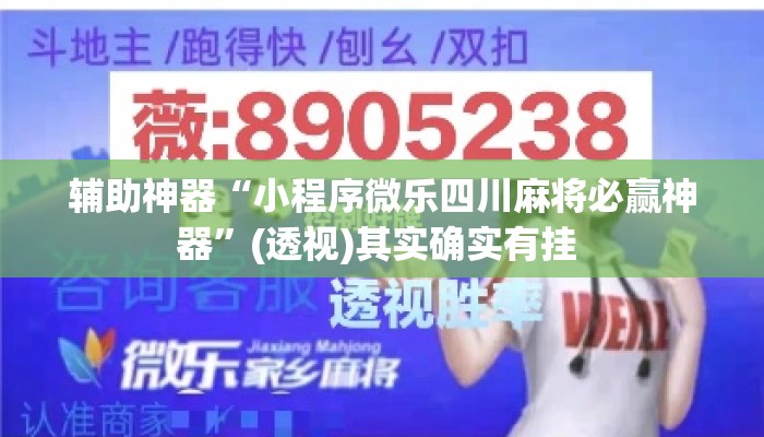 辅助神器“小程序微乐四川麻将必赢神器”(透视)其实确实有挂 