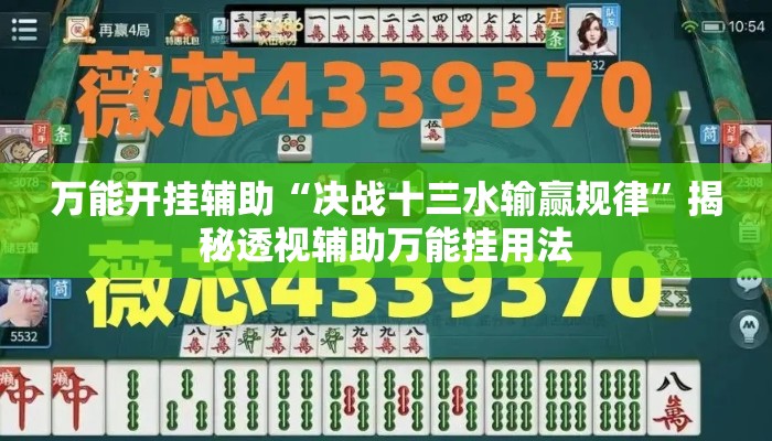 万能开挂辅助“决战十三水输赢规律	”揭秘透视辅助万能挂用法