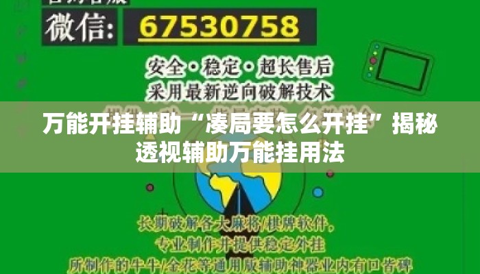 万能开挂辅助“凑局要怎么开挂”揭秘透视辅助万能挂用法