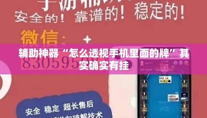 辅助神器“怎么透视手机里面的牌	”其实确实有挂