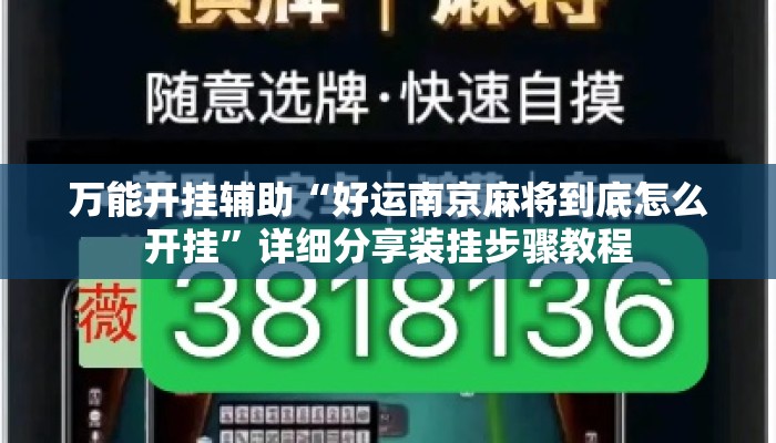 万能开挂辅助“好运南京麻将到底怎么开挂	”详细分享装挂步骤教程