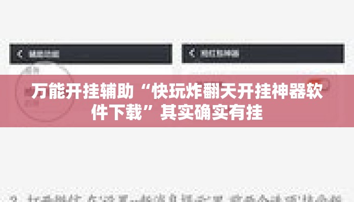 万能开挂辅助“快玩炸翻天开挂神器软件下载	”其实确实有挂