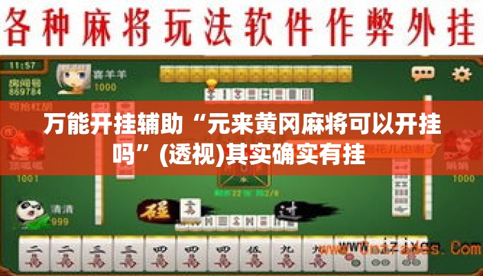 万能开挂辅助“元来黄冈麻将可以开挂吗	”(透视)其实确实有挂 