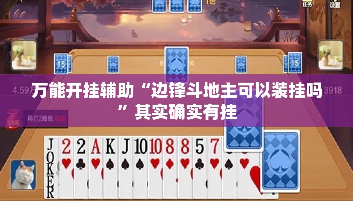 万能开挂辅助“边锋斗地主可以装挂吗”其实确实有挂