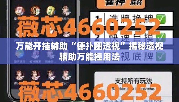 万能开挂辅助“德扑圈透视”揭秘透视辅助万能挂用法