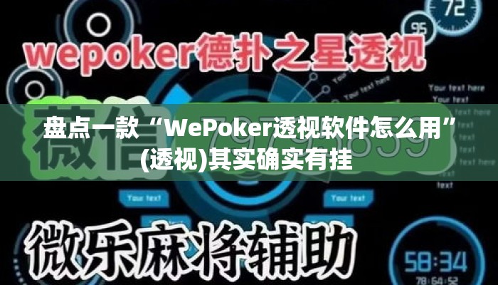 盘点一款“WePoker透视软件怎么用”(透视)其实确实有挂 