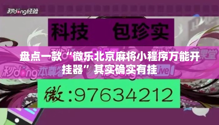 盘点一款“微乐北京麻将小程序万能开挂器”其实确实有挂