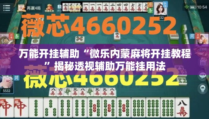 万能开挂辅助“微乐内蒙麻将开挂教程”揭秘透视辅助万能挂用法