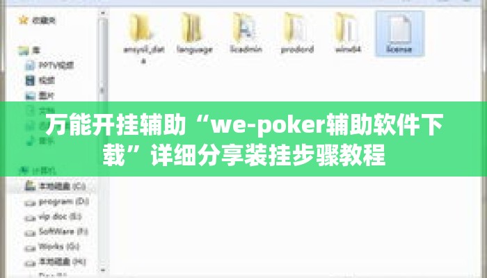 万能开挂辅助“we-poker辅助软件下载”详细分享装挂步骤教程